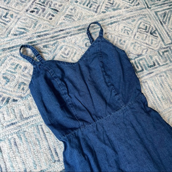 ❤️🔥$6 CLEARANCE ❤️🔥Denim Fit ‘n Flare Smocked Cami Summer Dress - Picture 4 of 6